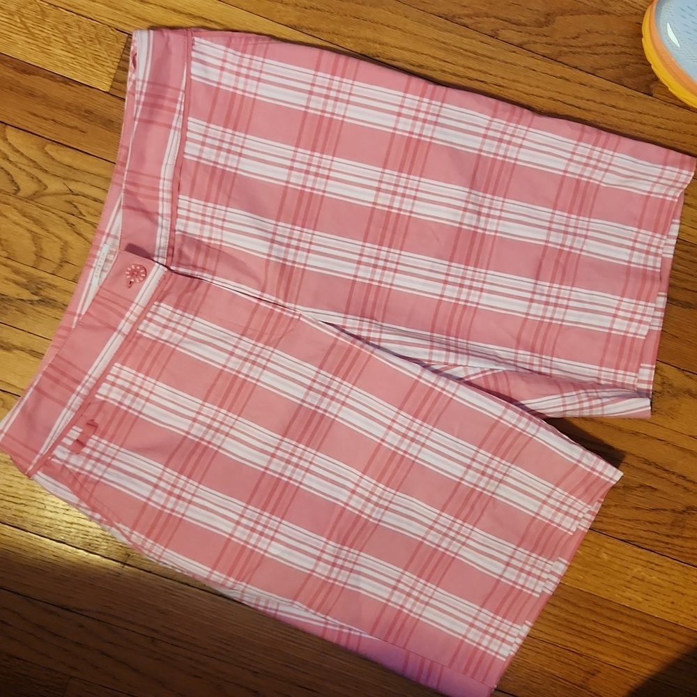 Izod Pink and White Plaid Women's Shorts